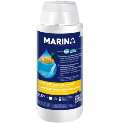 Rapid Blue granulés chlore sans acide cyanurique 2,5kg Marina