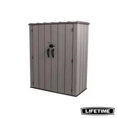 Armoire de rangement extérieur Lifetime en résine l.142,5 x H.171,6 x P.73,6 cm 1465L marron