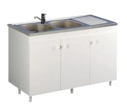 MEUBLE S/EVIER 3P.AZUR 120X118,5CM BLC 200337
