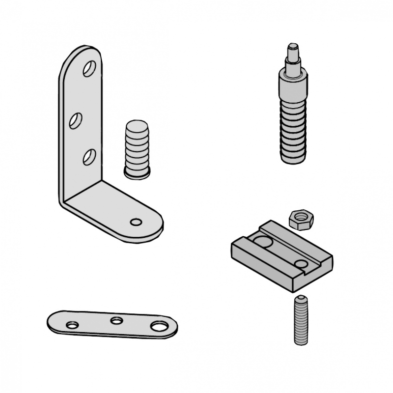 Garnitures pour portes pliantes 25 - 60 kg ce systeme permet aussi le pliage central avec chariot 25 kg ( le chariot 40 kg ne permet pas l'ouverture totale )