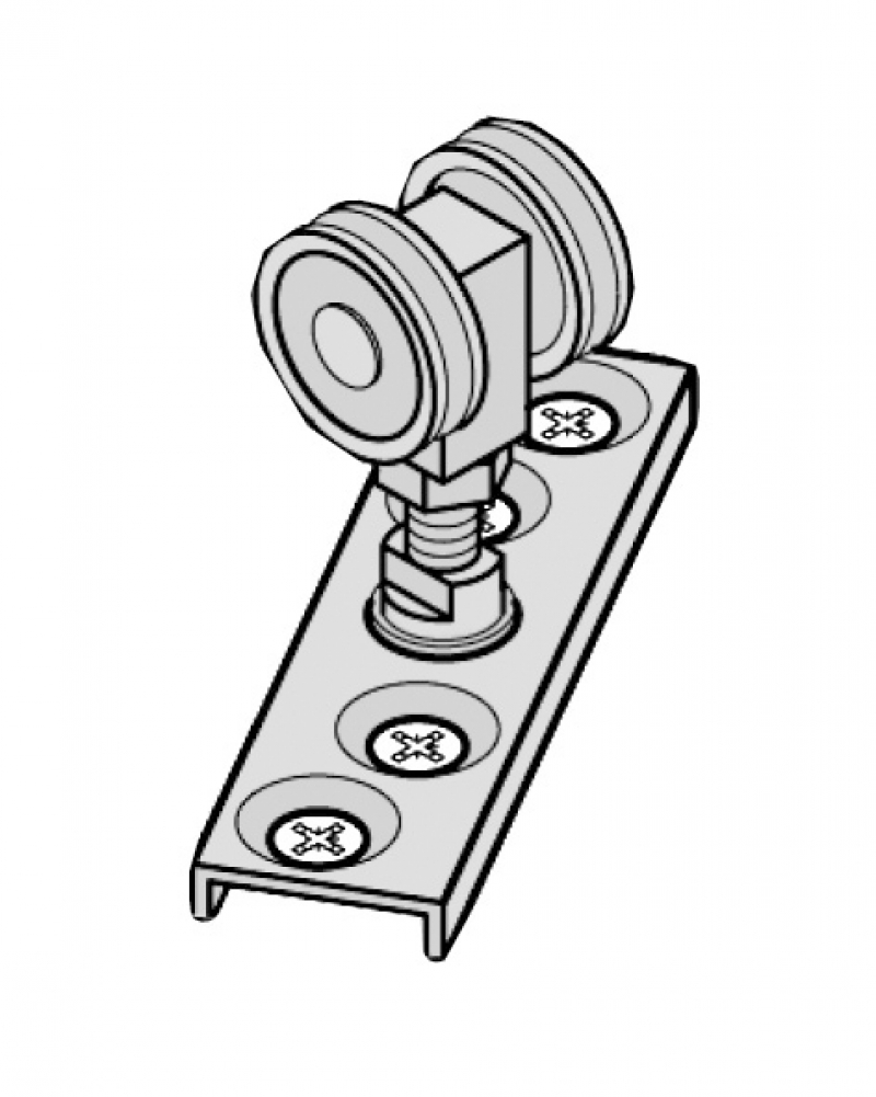 Garnitures pour portes pliantes 25 - 60 kg ce systeme permet aussi le pliage central avec chariot 25 kg ( le chariot 40 kg ne permet pas l'ouverture totale )