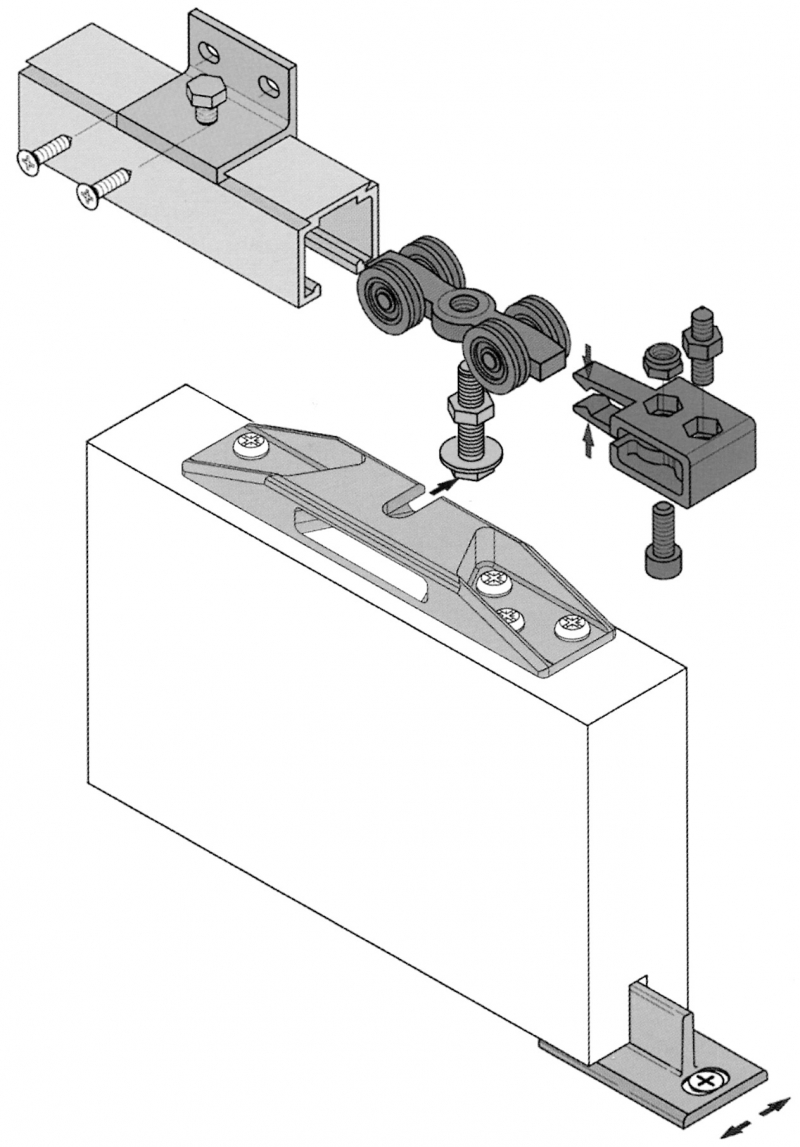Garnitures - pour portes 80/120 kg ouverture couplée