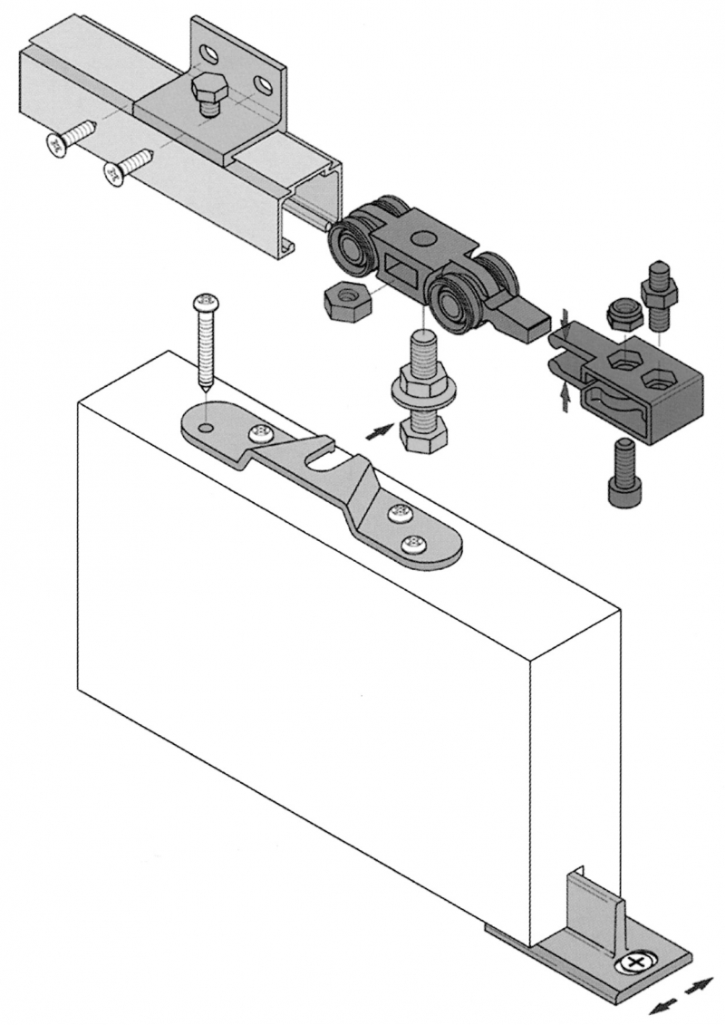 Garnitures métallique - pour portes 60 kg