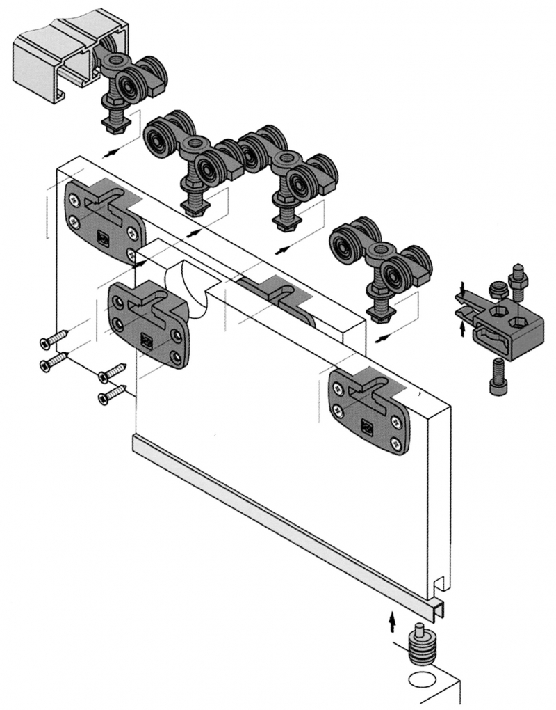 Garnitures - pour portes 80 kg