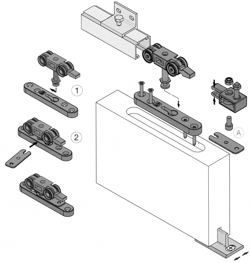 Garnitures nylon - pour portes 80 kg