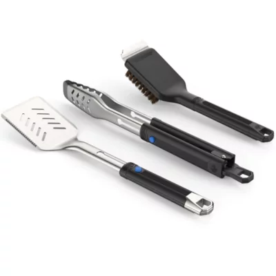 3 ustensiles pour barbecue en acier inoxydable Napoleon Travel avec pochette de transport