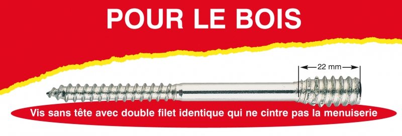 TOP-ROC " Spécial Menuiserie Bois, PVC et Alu. embout 6 pans creux