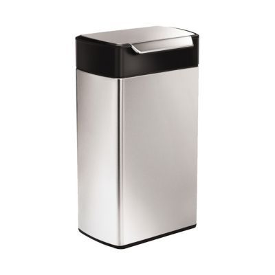 Poubelle coloris gris métal 40L Simplehuman Touch