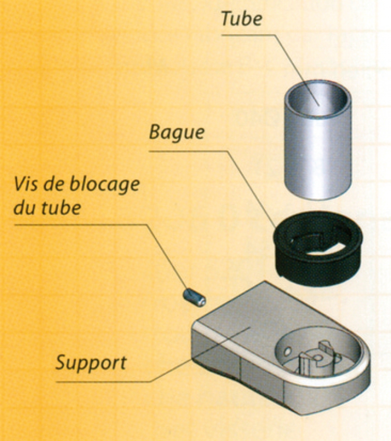 KIT SUPPORT H/B+BAGUES NOIR