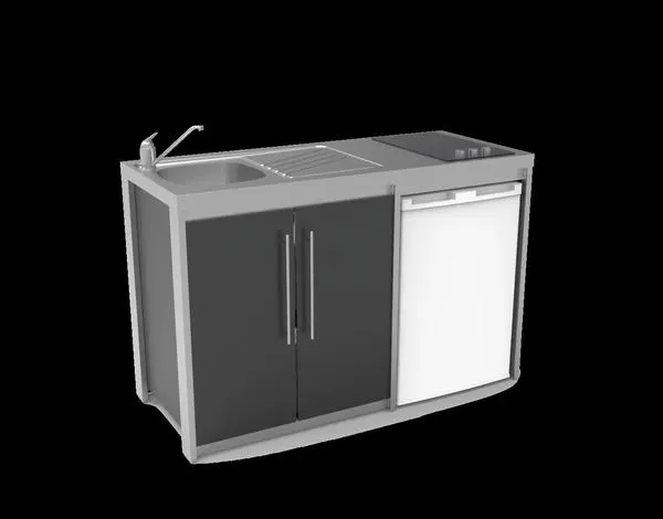 MEUBLE BAS METALLINE 120 2P+N.ANTH ABAJ140T54