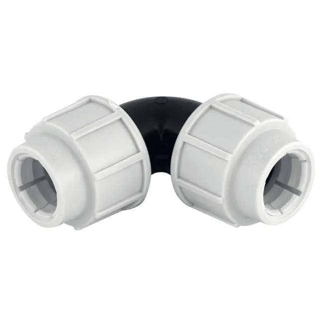Image principale de Coude égal polypropylène 90° raccord à visser à compression pour tube PE Ø20