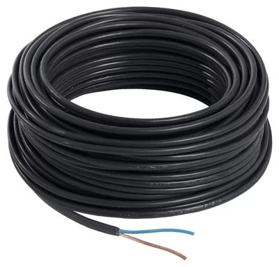 Câble électrique H03VVH2F 2 x 0,75 mm² noir - 25 m