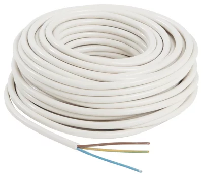 Câble électrique H05VVF 3G1,5mm² blanc - 25 m