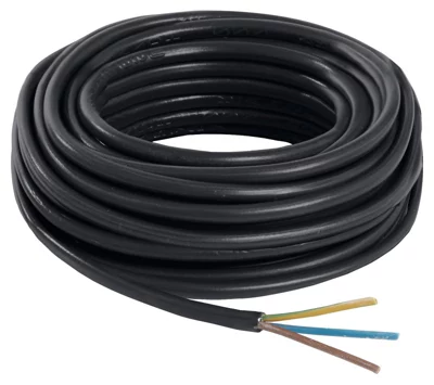 Câble électrique H05VVF 3G1,5mm² noir - 5 m
