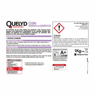 Colle pour dalles de plafond en polystyrène - 1kg