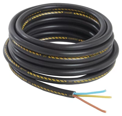 Câble électrique R2V 3G2,5 mm² noir - 5 m