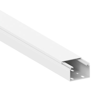 Moulure blanche goulotte H. 60 x P. 40 mm x L. 2 m