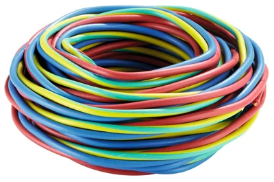 Câble électrique "SpeedFil" H07VU 1,5 mm² vert/jaune/rouge/bleu - 25 m