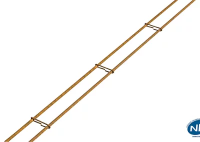 Chaînage épingle pour liaison entre les différents éléments d’un bâtiment L. 3 m, section 3 x 10 cm