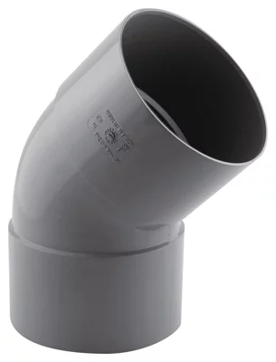 Coude PVC pour l'évacuation gravitaire des eaux usées et pluviales - 45 ° F/F Ø 100 mm