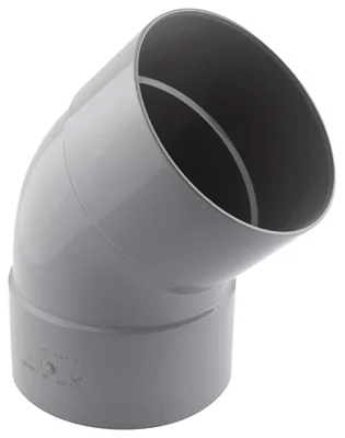 Coude PVC pour l'évacuation gravitaire des eaux usées et pluviales - 45 ° F/F Ø 125 mm