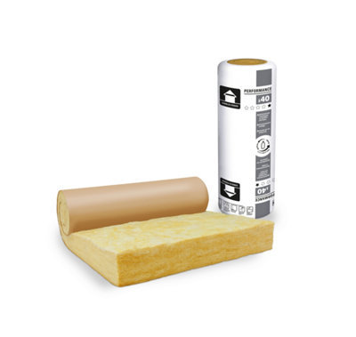 Laine de verre 100mm Comble perdu 40 R:2,5 - 10m x 1,2m - Rouleau kraft
