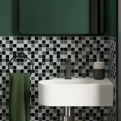 Mosaïque "Tarente" mix gris/noir/blanc - l. 30 x L. 30 cm