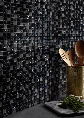 Mosaïque "Milaino" noir - l. 30 x L. 30 cm