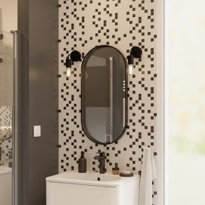 Mosaïque "Prate" blanc - l. 30 x L. 30 cm