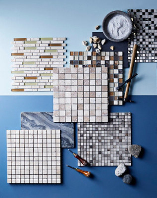 Mosaïque "Mecine" beige - l. 30 x L. 30 cm