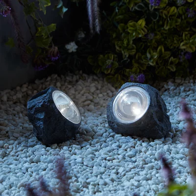 Rocher solaire LED intégrée 5000K IP44