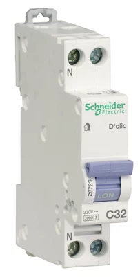 Disjoncteur "Rési9" 32A peignable phase neutre