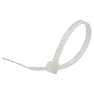 Lot de 100 colliers de fixation blanc 2,5 x 100 mm