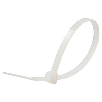 Lot de 100 colliers de fixation blanc 3,5 x 100 mm