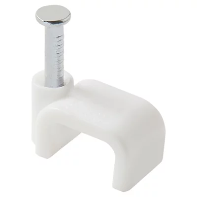 Lot de 100 attaches câble plat 2 x 0,75 mm blanc