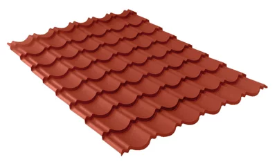 Plaque repositionnable en acier galvanisé imitation tuile, 1 m2, colori rouge, L. 115 x l. 87 cm