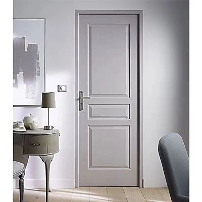 Bloc porte intérieur 3 panneaux blanc 73 cm poussant droit