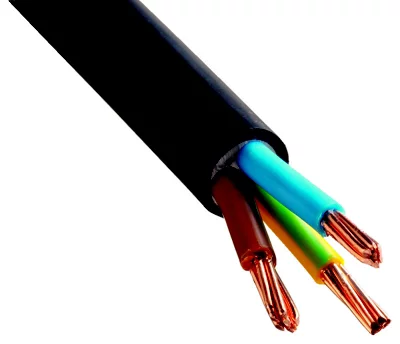 Câble électrique R2V 3G6 mm² noir - Vendu au mètre