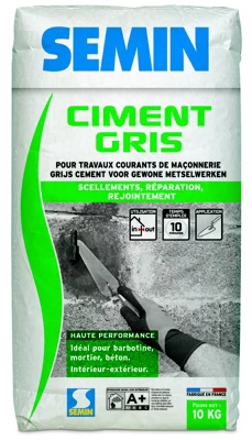 Ciment gris pour travaux de maçonnerie - sac de 10 kg