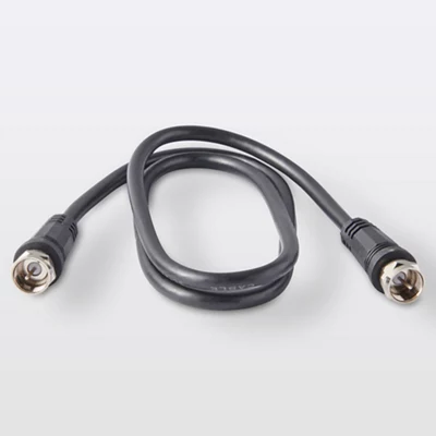 Prolongateur pour TV avec prise F - mâle / mâle noir L. 0,75 m