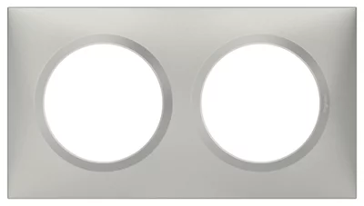Plaque 2 postes carrée "Dooxie" aluminium