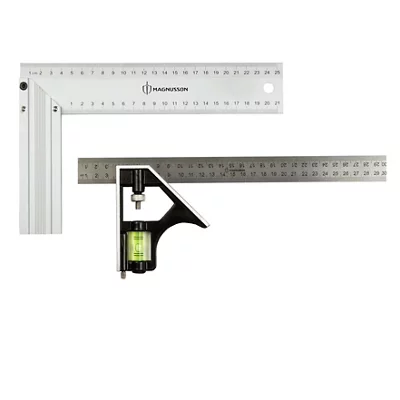 Lot de 2 équerres combinées aluminium 300 mm et 250 mm (MS02)