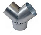 Raccord en Y en acier galvanisé - Ø 125 mm