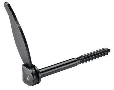 Arrêt de volet tourniquet à tirefond en acier zingué - Noir - Ø 10 x L. 115 mm