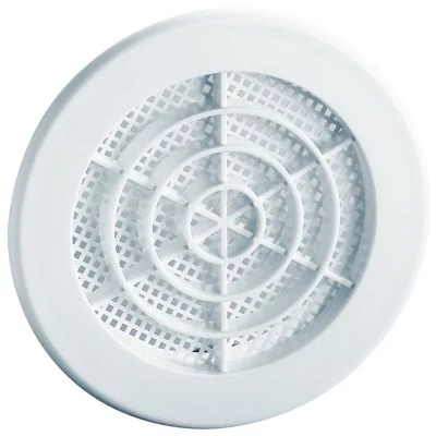 Grille fixe PVC ronde blanche Ø 150/160 mm
