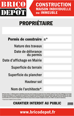 Panneau de chantier - permis de construire
