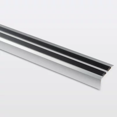 Nez de marche aluminium effet argent L. 1800 x l. 40 x Ép. 20 mm