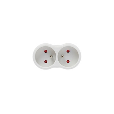 Biplite facade 2x16A NF Puissance : 3680 W - Blanc