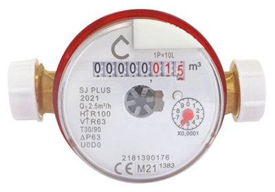 Compteur d'eau chaude calibre 15 double Mâle 20/27