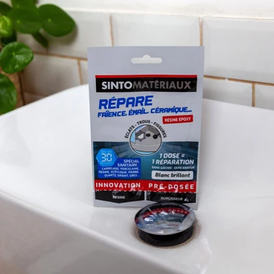 Résine époxy répare faïence, émail, céramique blanc brillant - 30 g